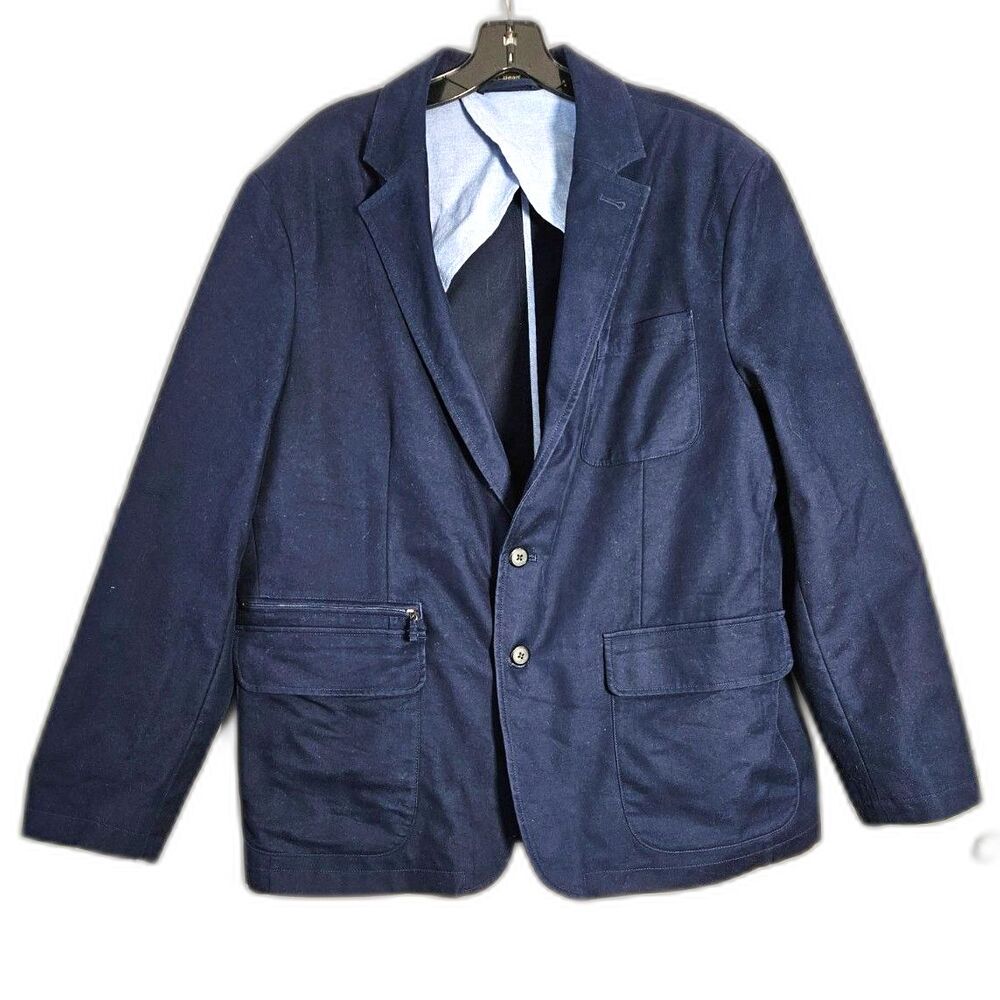 L.L. Bean Navy Casual Sport Coat Medium Weight 44 Short